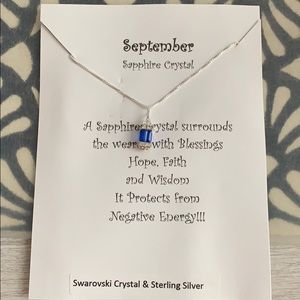 September Sapphire Crystal Necklace